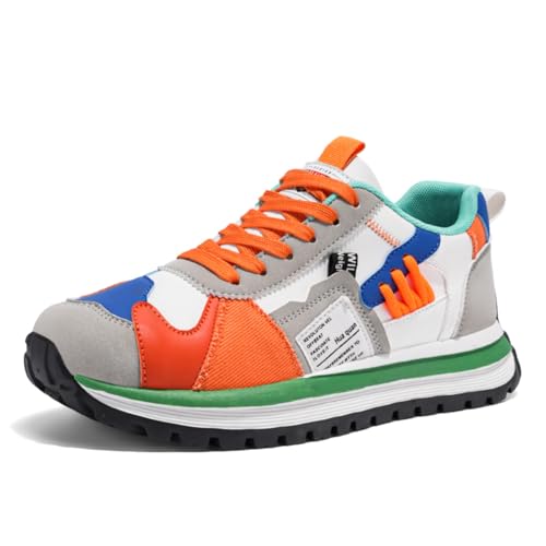 Men's Colorful, Trendy and Retro Canvas Platform Sneakers: Lace - up Casual Style, Suitable for Walking, Tennis and Running