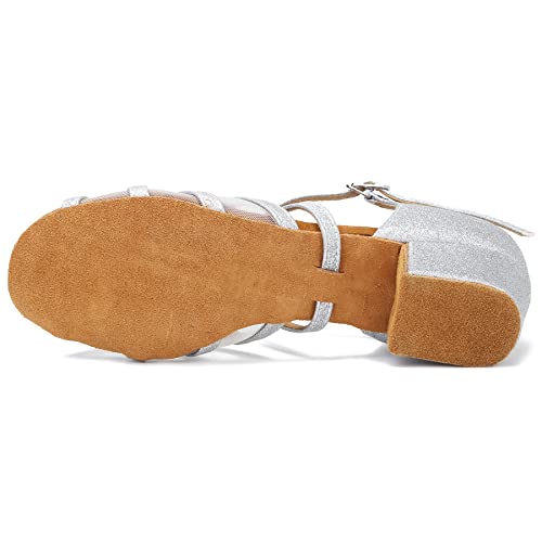 Image of Low Heel Ballroom Dance Shoes Women Latin Salsa Practice Dancing Shoes 1.5 Inch Heel ZB14