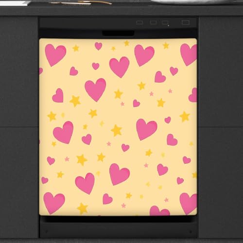Funda magnética para lavavajillas de corazones y estrellas panel 53x66 cm Mexpekil