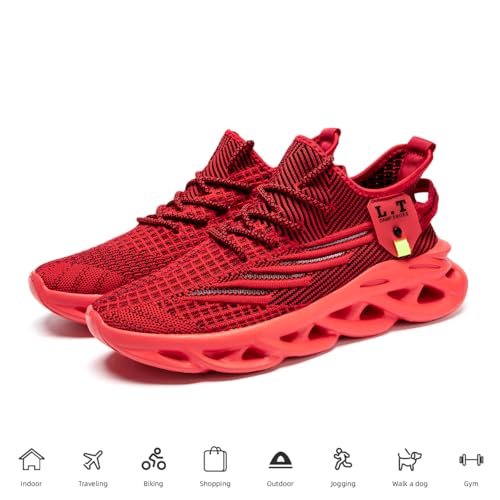 Image of EGMPDA Mens Shoes Running Slip On Tennis Walking Shoes Lightweight Breathable Sneakers for Gym Work Casual Soft Sole Trainers Non Slip Athletic Footwear
