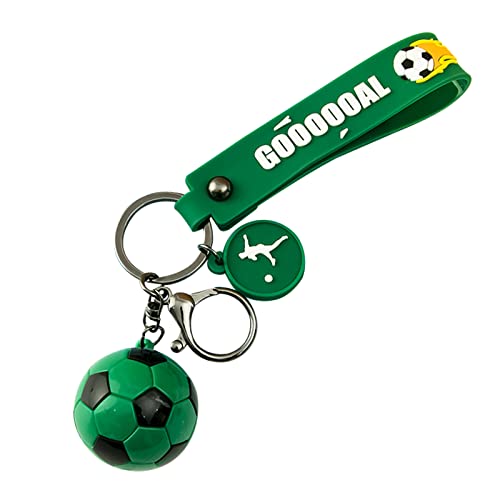 Llavero de Fútbol, Mini Llavero de Recuerdo de Fútbol Balón, Llaveros Deportivos para Adultos y Niños,Decoraciones de Recuerdo de Fiesta, Verde Cover