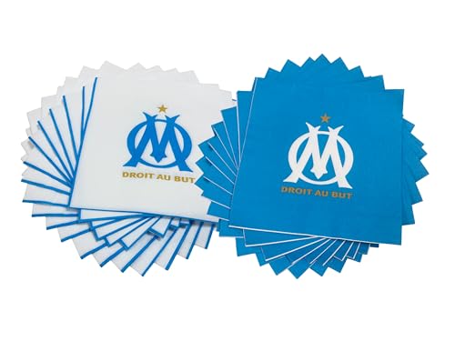 40 x serviette jetable OM - Collection officielle Olympique de Marseille - 33 cm