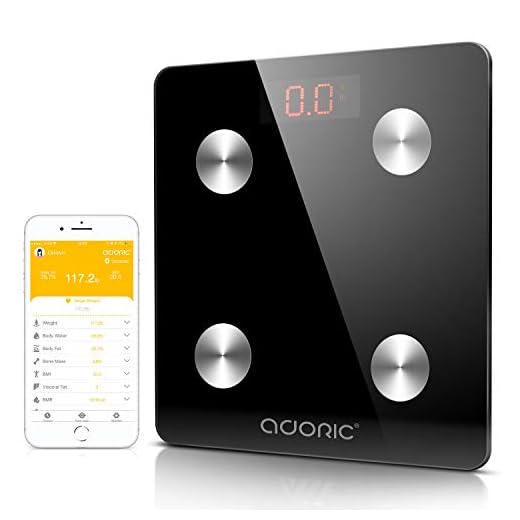 Adoric Báscula Diagnóstico Digital Inalámbrico para iOS y Android (Negro)