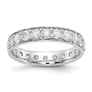 14k White Gold Vintage Diamond Eternity Wedding Band Ring (2 cttw), Size 52 3/4