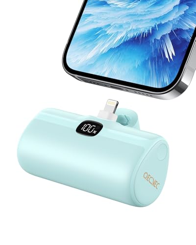Qecvec Small Portable Charger, 5000mAh Mini Power Bank for
