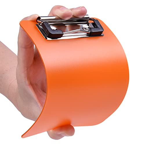 Wisdompro Mini Clipboard, 2 Pack 4" x 6" Small Clip Boards for Notepads Memo Size Receipt, Pocket Lists - Transparent, Orange - Image 4