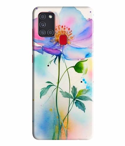 Image of Printed Hard Back Case Cover & Compatible for Samsung Galaxy A21S | Rose Painting Art (Multicolor) - D1204