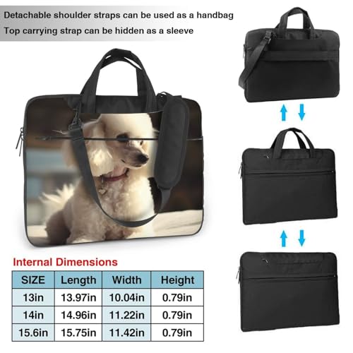Maletín para laptop 14 pulgadas unisex con diseño French poodle miniatura 3