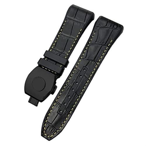 Bracelet Franck Muller 28mm cuir de vache et silicone agate avec boucle pliante