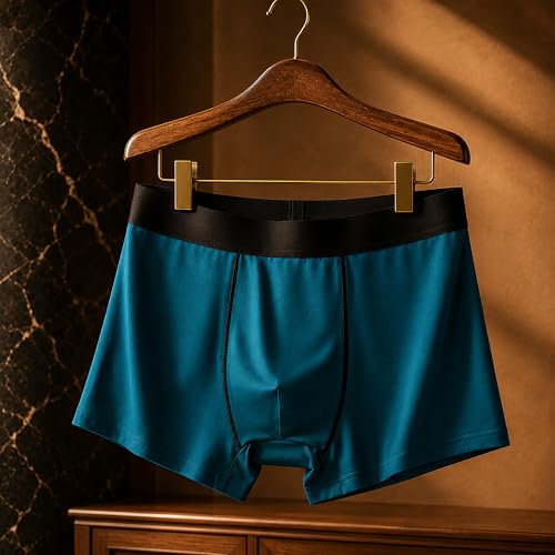 Image of Men's Extra Thin Elastic Underwear Long Comfortable Ice Silk Breathable Comfort Brief-Boxer-Trunks Imported Material Pack of 4