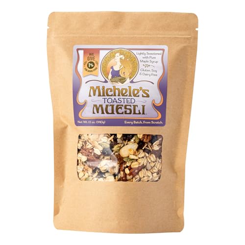 Michele's Granola - Toasted Muesli - Handmade Non-GMO Whole Grain Oats - Free of Gluten, Soy, Wheat, Dairy, Added Oils & Refined Sugar