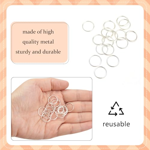 100 unidades de anillos para trenzar cabello, anillos para bucles y pinzas para el cabello para mujeres (plateado) miniatura 4