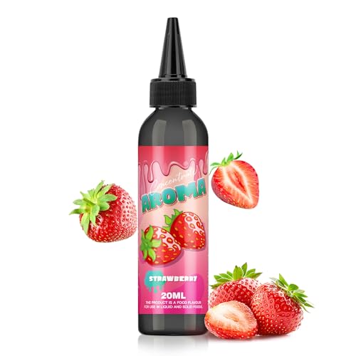 FURUN Erdbeere Aromakonzentrat 20ml Hochdosiertes Lebensmittelaroma in 120ml Flasche, einfaches mischen, zum Kochen zum Backen, in Lebensmitteln & Getränken