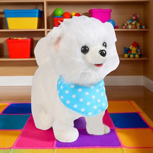 Jouet chien qui marche et aboie : peluche électrique interactive pour enfant