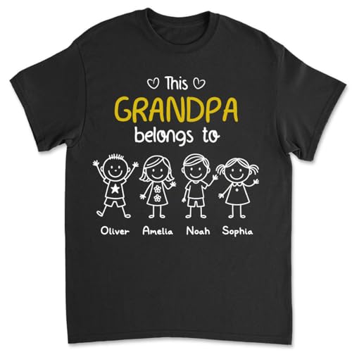 Wrappiness This Grandpa Belongs to Us Shirt – Custom Name T-Shirt for Grandpa, Personalized...