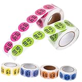 OFFSCH 6 Rollen Selbstklebende Runde Etiketten aus Beschichtetem Papier mit Starkem Klebstoff 500 Stück pro Rolle für Schnäppchenläden und Warenpräsentation