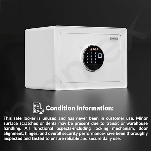 Image of Plantex 23 Litre Digital Safe Locker For Home /Minor Surface Marks from Transit /Handling Marks Only /Assured by Plantex - (White)