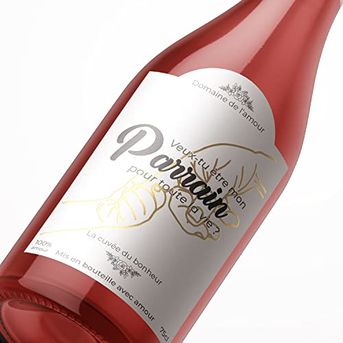 OLYMPE - Etiquette Premium Annonce Grossesse Originale- Bouteille Parrain - Veux-tu être mon parrain - Etiquette Vin - Champagne Cover