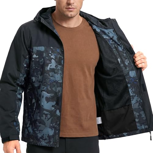 Image of LOOGU Rain Jacket for Men, Packable Waterproof Rain Shell Lightweight, S-3XL for Hiking Fishing Camping