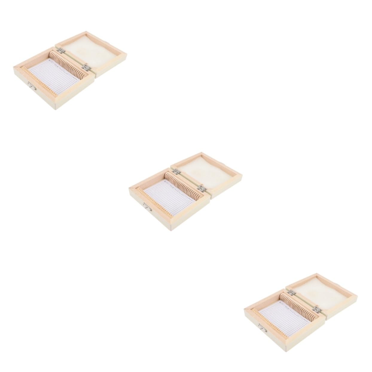 PRETYZOOM 3Er-Packung Biologische Slice-Box Exemplare vorbereitet gleiten Scheibe Lagerung klein Mikroskop -Schleifbehälter Halter für Mikroskop-Objektträger Holz Beige