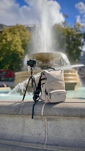 Image of VANGUARD VEO Lite B25L Camera & Everyday Backpack (Cream) - Fits Full-Frame Camera with 70-200mm Attached + 3-4 Lenses, 16 inch Laptop Storage, 3-Way Access, Convertible Daypack Design