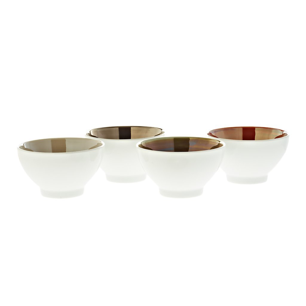 CRISTALICA 4er-Set Schalen, Obstschale, Schälchen KULINARIA metallic, H=6,5cm, Ø=11cm, Keramik (FAN UNIKATE powered by