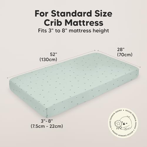 Image of KeaBabies 2-pk Organic Cotton Crib Sheets for Boys Girls 52x28 (Bunnies) | Fitted Crib Mattress Sheet Neutral, Breathable Cover for Baby Bed Set, Toddler Mattress, Soft & Cute Prints