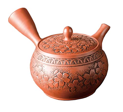 ヤマキイカイ 急須 茶 230cc 昭刻朱泥桜彫 急須 M41