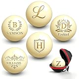 NGBEWU Personalisierter Billard-Kugel mit Gravur von Monogramm, Text & Logo, inkl. Aufbewahrungstasche – Geschenk für Billardspieler, Ehemann, Vater zum Geburtstag, Hochzeit und Vatertag