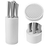 Universal Knife Block Without Knives: Qoosea Knife Block Detachable Knife Storage Space Saver for Kitchen Knife Organizer White