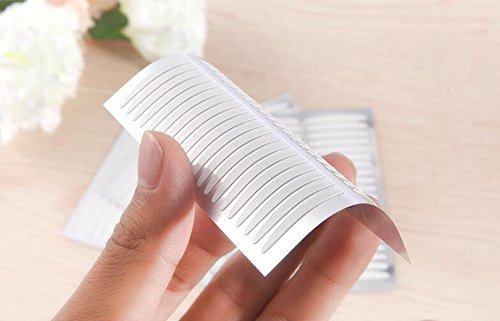 100Pairs (200PCS) Moon Shaped natürliche unsichtbare Doppelseitige Eyelid Tape Strips Aufkleber mit Kunststoff Y Gabel-Self-Adhesive Instant Eye Lift Strips