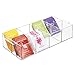 mDesign Compact Plastic Tea Storage Organizer Caddy Tote Bin - 8 Divided Sections, Built-in Handles - Holder for Tea Bags, Small Packets, Sweeteners - BPA Free, 2 Pack - Clear