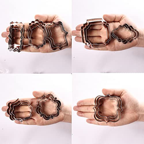 Plaque Frame Cookie Cutters Set -Different Frames Plaque And Tiles Cutter Molds For Making Fondant Cake Cookies Biscuit Fruit, Great For Wedding Mother's Day And Birthday Party Decorations (27 Pcs) #TOP4