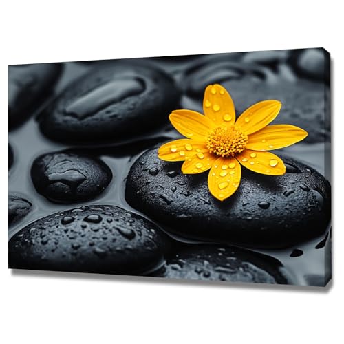 Toile Bouddhisme Zen décoration murale noire 40x60cm encadrée