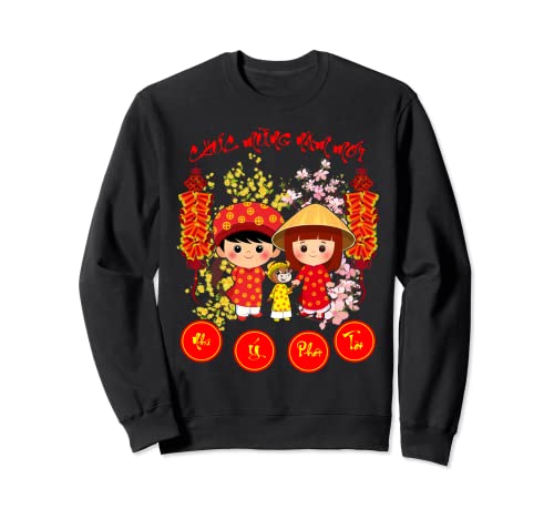 Chuc Mung Nam Moi 2021 Anno del bue vietnamita Tet Regali Felpa