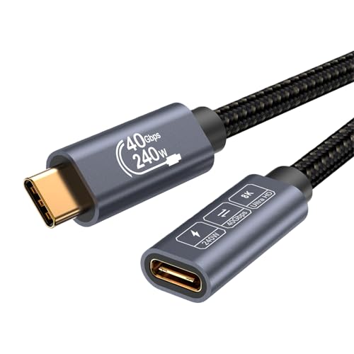 Cable de datos 40 Gbps y carga rápida de 240W ideal para monitores 8K de alta definición