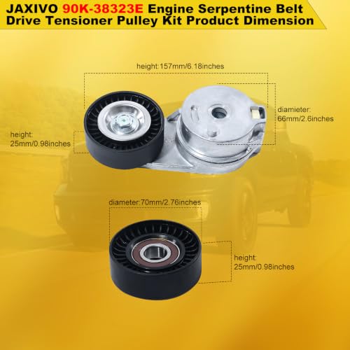 Image of 90K-38323E Serpentine Belt Drive Tensioner Pulley Component Kit for V8 5.7L Gas 13-18 Ram 1500,19-22 Ram 1500 Classic,Replace 4861660AA,4891720AA,K060730