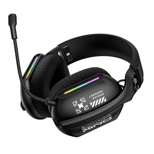 Image of GT808 Wireless Gaming Headset with Mic, Over-Ear Headphones, Tri-Mode 2.4 GHz Wireless, Bluetooth 5.3 and 3.5 mm Wired, 40 mm Drivers, Detachable Mic, for PC, Laptop, Console and Mobile