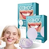 2 Stück Silikon Zahnprothesen, Provisorisches Zahn-Veneerset, Zahnersatz Silikon-Reline-Kit, Reline Gebiss-Set, Zahnersatz Prothese Komplett, Künstliche Zähne für Temporäre Zahnaufhellung