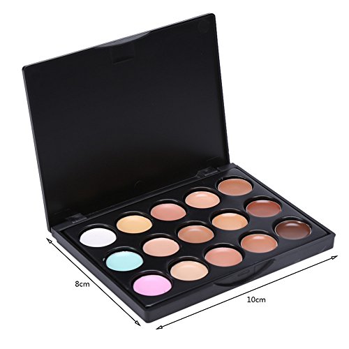 Phantomsky 15 Color Cream Concealer Camouflage Makeup Palette Contouring Kit #1 - Perfect For Professional And Daily Use #TOP5