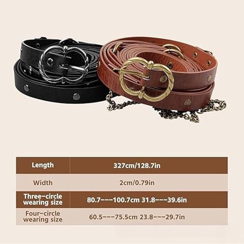 Ayliss Medieval Leather Metal Chain Belt DIY Faux Leather Pirate Belt Renaissance Costume Women Viking Accessories Steampunk3