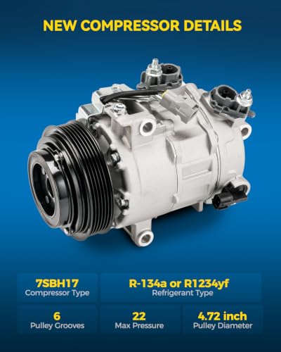Image of PHILTOP 7513144 Air Conditioner AC Compressor with Clutch for Ram 1500 2014-2018 5.7L,1500 Classic 2019-2022 5.7L, Jeep Cherokee 2022-2023 2.4L
