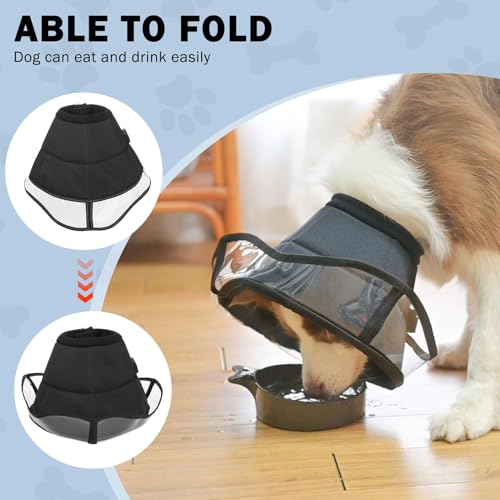 Image of SCENEREAL Dog Cone for Dogs After Surgery, Adjustable Dog Cone Collar Alternative to Stop Licking for Wound Care, Spay, Neuter, Soft Recovery Cone for Medium Large Size Dog, E-Collar Neck Collar