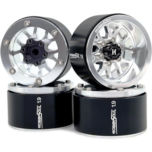 HOBBYSOUL 4pcs 1.9 Beadlock Wheels -10.5mm Negative Offset Rims 33mm Wide for TRX4 SCX10 Gen8 1/10...