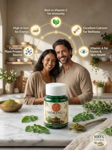 Image of Moringa Tablet 500mg | Moringa Tablet for Detox & Wellness, Immunity, Cholesterol, Digestion & Energy, Rich in Nutrients | 30 Tablets