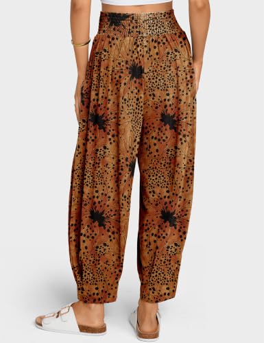 Image of TARSE Women's Linen Wide Leg Pants Baggy High Waist Palazzo Pants