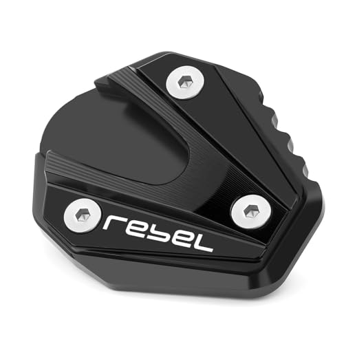 Image of Motorcycle Kickstand Fit For Rebel300 Rebel500 CMX300 CMX500 2021 2022 2023 2024 FootSide Enlarge Plate Rebel CMX 300 500 Side Stand sideStand Accessories(Black)