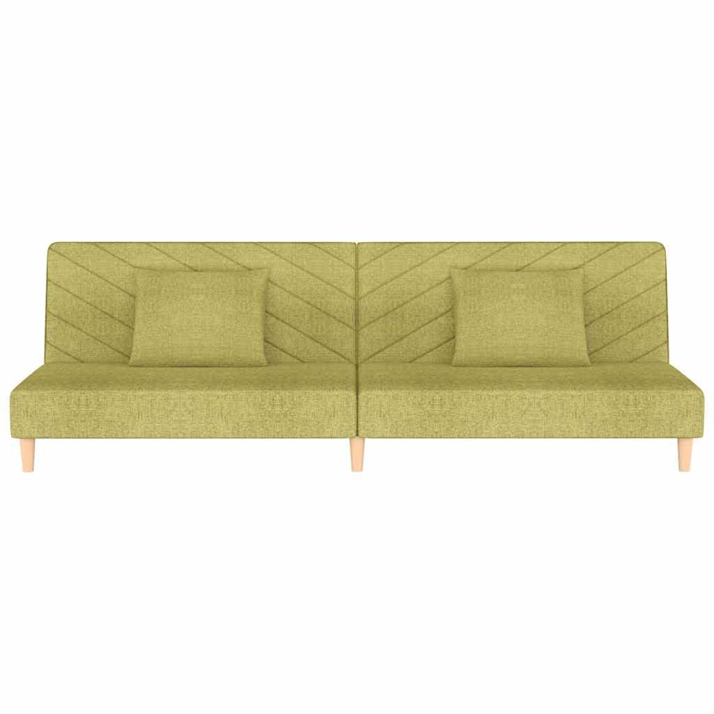 Sofá cama de 2 plazas con 2 cojines de tela verde sofá plegable