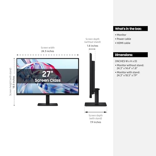 Image of Samsung 27 inch ViewFinity S7 (S70H) High-Resolution Monitor - 4K UHD (3840x2160), IPS, HDR10, Eye Saver Mode, HDMI and DP Ports, Display Manager, LS27H70DEANXZA