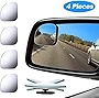 4 Pieces Fan-Shaped Automobile Rear Blind Spot Mirror, 360 Degree Rotating Design, Automobile Side Mirror Wide Angle Mirror Safety Convex Rearview Mirror for Car Truck Van (Natural Mirror Color)